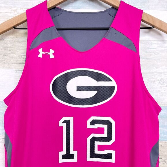 Georgia Bulldogs Under Armour Reversible Tank Top Gray Pink SEC Womens Small - Picture 7 of 11